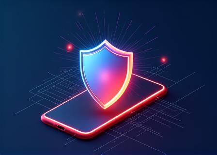 Icono de escudo y smartphone indicando protección de seguros