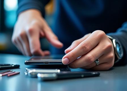 Técnico reparando un smartphone